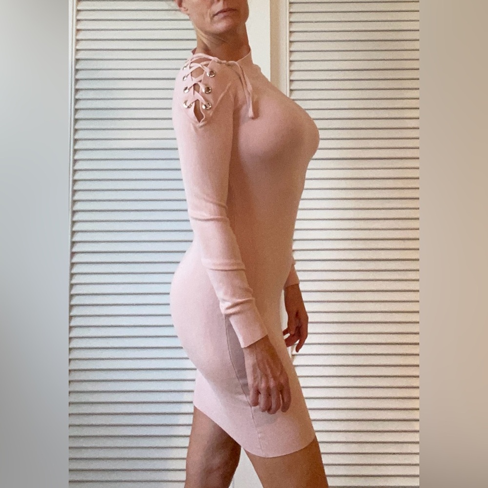 Marciano Blush Lace-Up Detail Dress